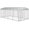 vidaXL Outdoor Dog Kennel with Roof Crate Animal House Pet Cage Garden Backyard