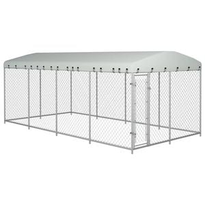vidaXL Outdoor Dog Kennel with Roof Crate Animal House Pet Cage Garden Backyard