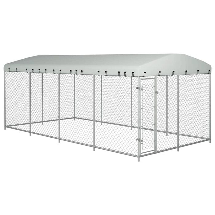 vidaXL Outdoor Dog Kennel with Roof Crate Animal House Pet Cage Garden Backyard