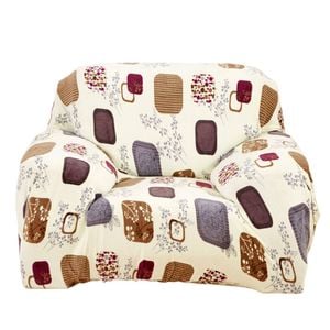 Catzon 2 Seater Stretch Sofa Cover Non-slip Polyester Printing Elastic Bottom