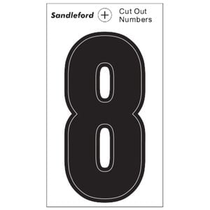 Sandleford Cut Out Numeral "8" 85mm Black Self Adhesive