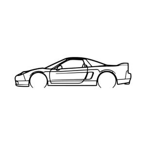 Ignite Laser Honda NSX Silhouette Metal Wall Art Coated Black 15.7inch/40cm