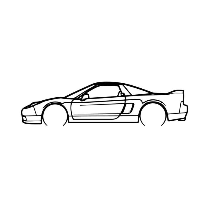 Ignite Laser Honda NSX Silhouette Metal Wall Art Coated Black 15.7inch/40cm