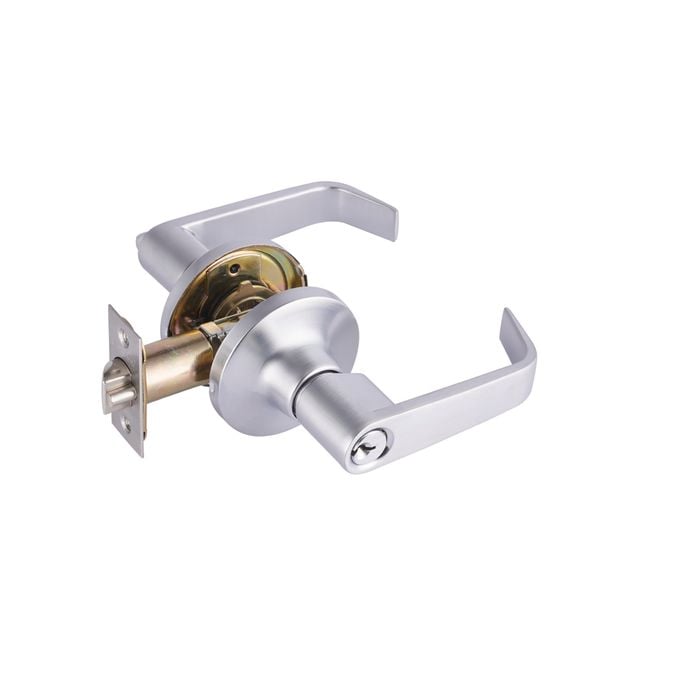 Tasman Satin Chrome Thea Entrance Leverset