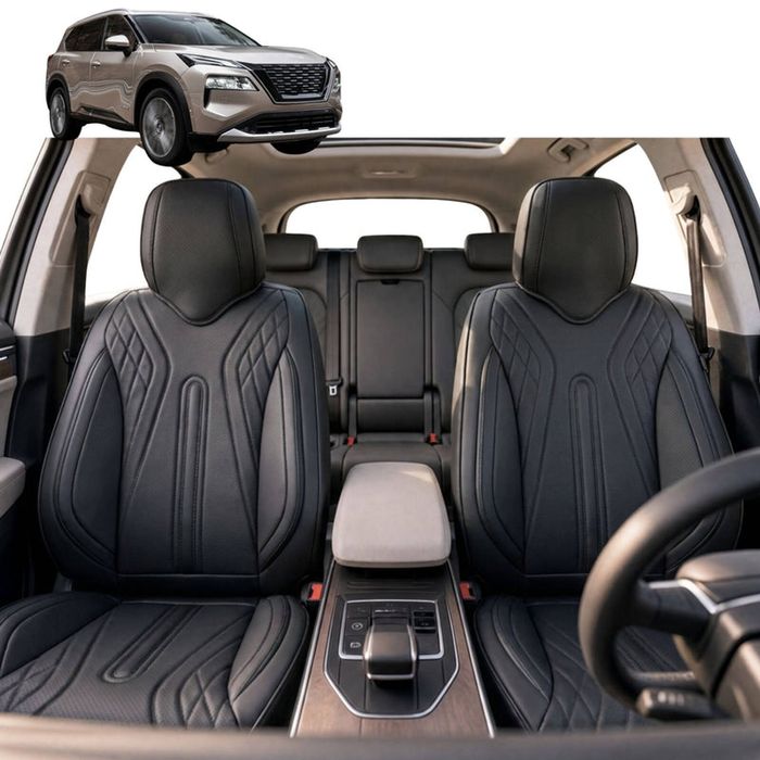 Australian Goose Front Seat Covers for Nissan X-TRAIL 2022 - Current (T33) - PU Leather, Black (2pc)