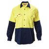 Hard Yakka Mens Yellow/Navy Koolgear Long Sleeve Shirt - Size L