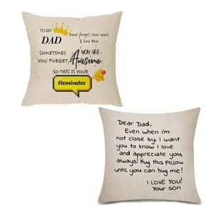 Catzon 2 Pcs Linen Throw Pillow Covers for Dear Dad Birthday Gifts for Father-Set 5