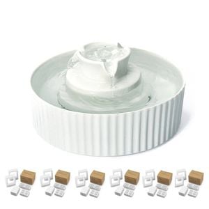 YES4PETS Porcelain Electric Pet Water Fountain Dog Cat Ceramic Water Dispenser 49 Filters