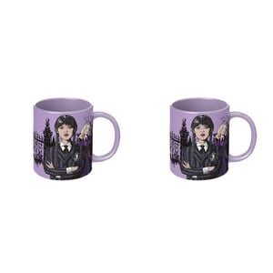 2PK Wednesday Nevermore Academy Characters Coloured Coffee Mug Purple