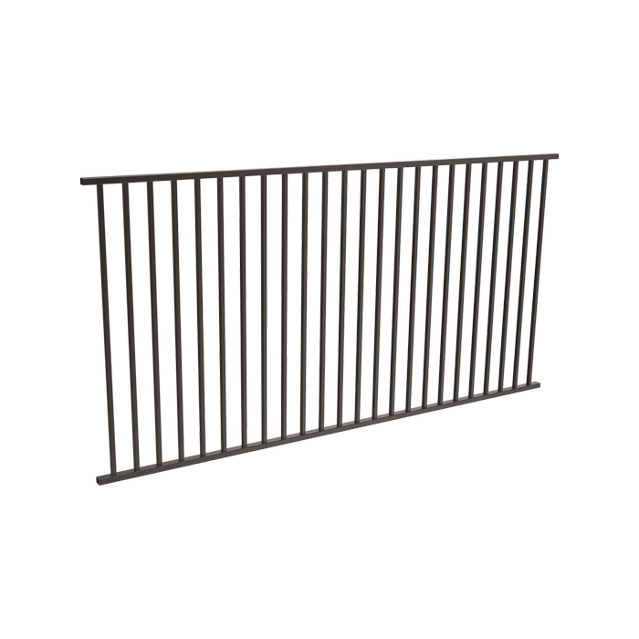 ProtectorAl 1201 - 2399 x 1200mm Black Aluminium Flat Top Pool Fence Panel with Square Picket