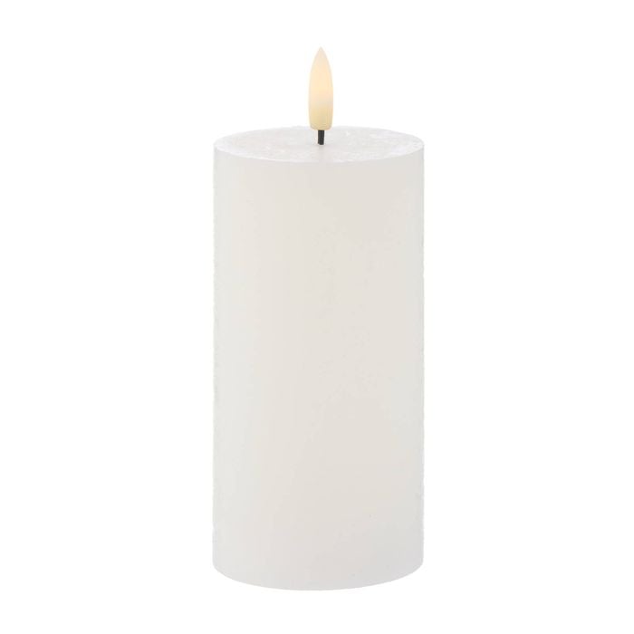 Amalfi Hughe Led Flickering Candle - White - 7.5x15cm