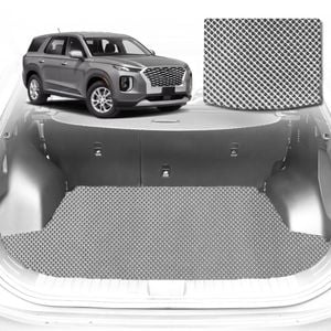 6D Diamond Car Boot Mat for Hyundai Palisade 8 Seater2021-Current-Cargo Mat-Grey-Outback GT