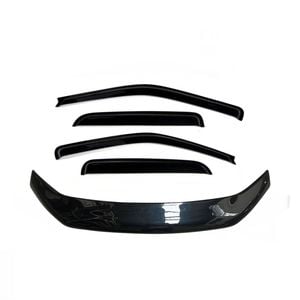 Black Tinted Bonnet Protector & Weathershields For Ford Ranger 2009-2011