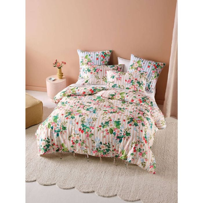 Linen House King Keeley Pink Bedroom Cotton Quilt Cover Set