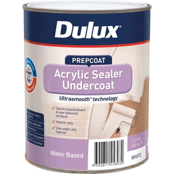 Dulux 1L Prepcoat Acrylic Sealer Undercoat White