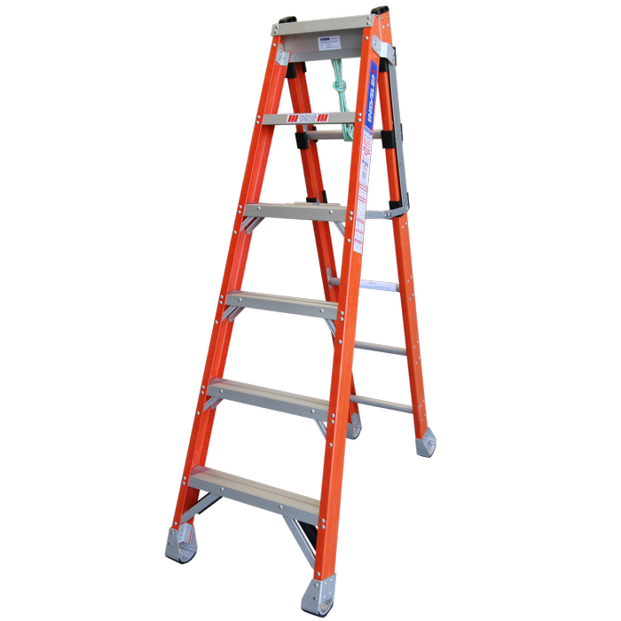 INDALEX 1.8M-3.0M  Industrial Fibreglass 150KG Pro Series Step Extension Ladder