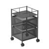 SOGA 2 Tier Steel Square Rotating Kitchen Cart Multi-Functional
