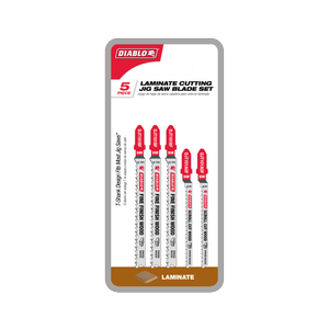 Diablo 77mm Bi-Metal Jig Saw Blade For Scroll Cut Wood & Laminate - 5 Pack
