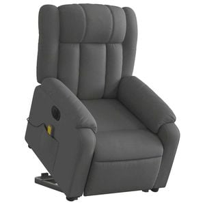 vidaXL Electric Stand up Massage Recliner Chair Armchair Dark Grey Fabric
