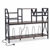 Costway Record Player Stand Turntable Divided Vinyl Storage Power Outlet