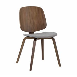 Modern Furniture AVARIE Dining Chair 87.5x48.5cm -  Grey & Walnut