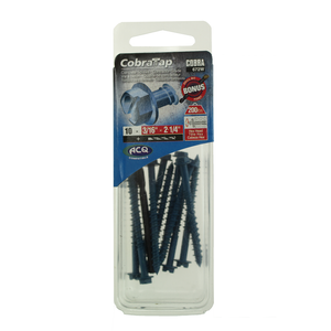 Cobra 4 x 57mm Hex Head Concrete Screws With Drill - 10 Pack