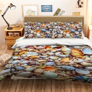 3D Color Conch 222 Bed Pillowcases Quilt Queen Size