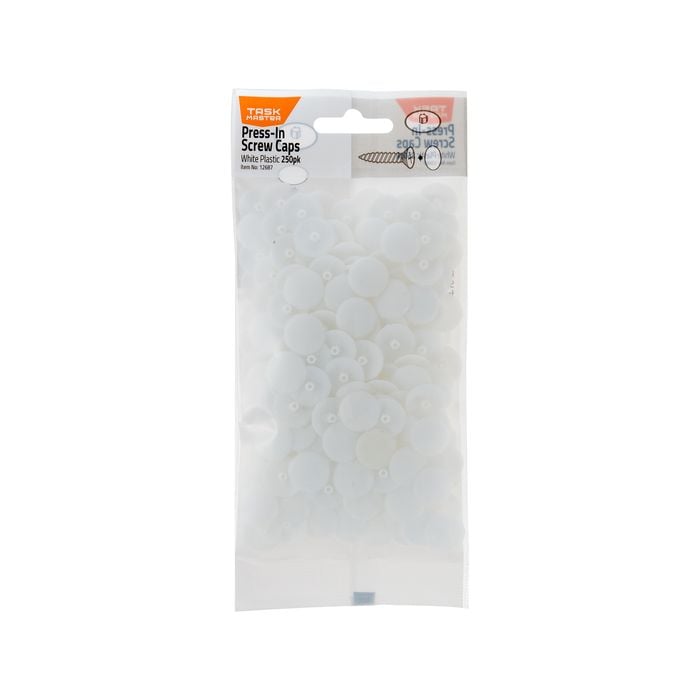 Taskmaster 10mm White Screw Caps - 250 Pack