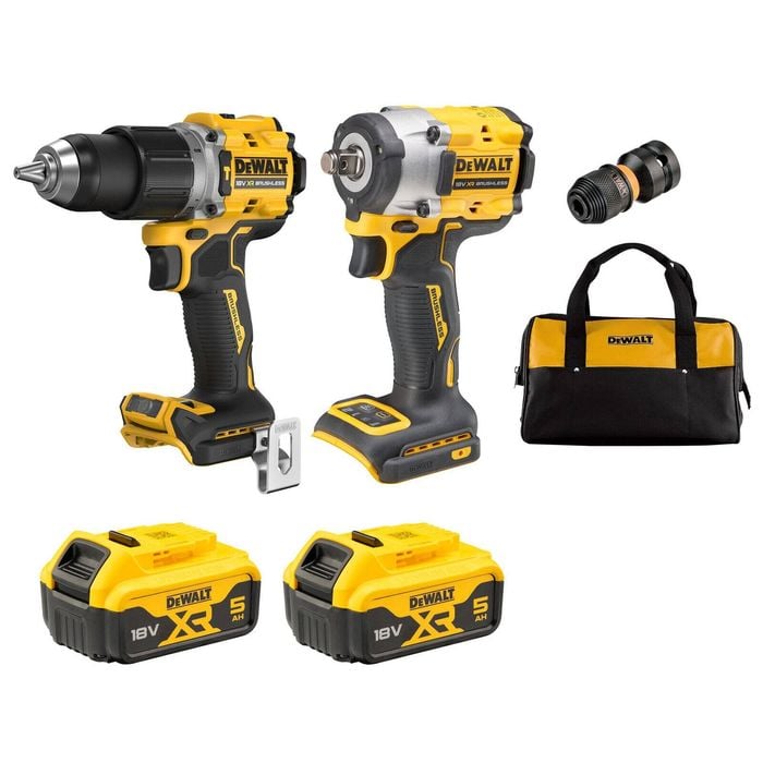 DeWALT 18V XR 5.0Ah 2 Piece Li-ion Brushless Combo Kit DCZ294P2-XE