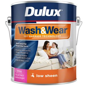 Dulux Wash&Wear Extra Bright Low Sheen Interior Paint - 2L