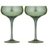 2pc Tempa Verity Drinking Crystal Stemware Coupe Glass Set - Fern
