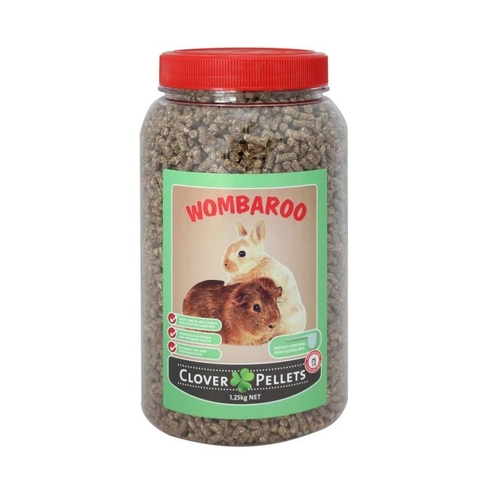 Wombaroo Clover High Fibre Pellets Herbivore Rabbit Vitamins 1.25kg