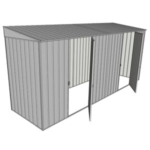 Build-A-Shed 1.2 x 4.5 x 2.0m Skillion Dual Single Hinged Side Doors Shed - Zinc