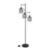 Digitel Modern Industrial Floor Lamp 3 Light Metal Cage Shades Standing Reading Light
