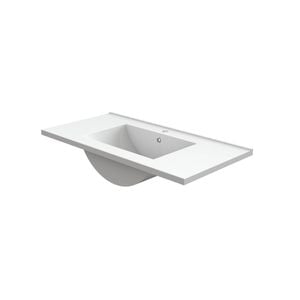 Stein 900mm White Polymarble Top With Single Basin
