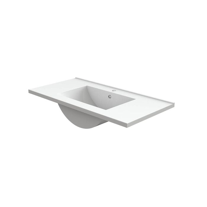 Stein 900mm White Polymarble Top With Single Basin