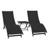 Coral Springs Phifer & Aluminium Pool Lounger Set (3pc) - Charcoal Black