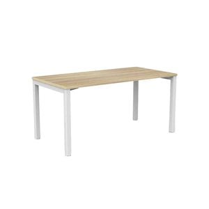 Olg Workstation Bundle: Axis 1500x750 White Frame New Oak Ravine Top + Tilly Office Chair Black