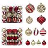 Catzon 48 Pcs Christmas Balls Ornaments Shatterproof for Xmas Tree Wreath-Gold Red