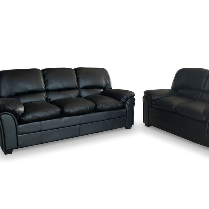 Braura PU Leather Sofa Set - Black