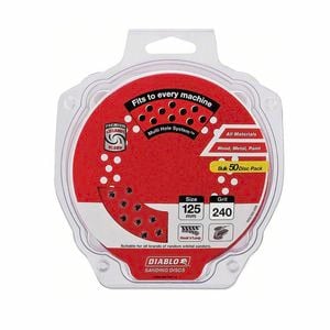 Diablo 125mm 240 Grit Hook & Loop Random Orbital Disc - 50 Pack