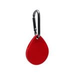 MEZON Red Silicone Protective Full Cover Case Holder for Apple AirTag with Keychain Ring