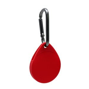 MEZON Red Silicone Protective Full Cover Case Holder for Apple AirTag with Keychain Ring