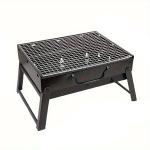 NNEOBA Portable Charcoal BBQ Grill Stainless Steel Mini Outdoor Cooking Kit Black