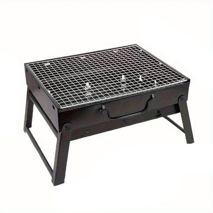 NNEOBA Portable Charcoal BBQ Grill Stainless Steel Mini Outdoor Cooking Kit Black