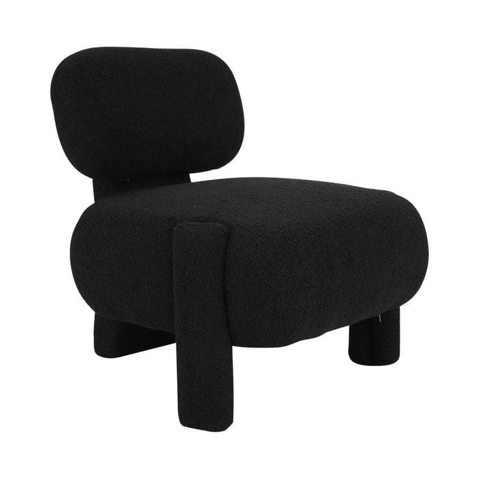 Soft Fleece Accent Chair-Black