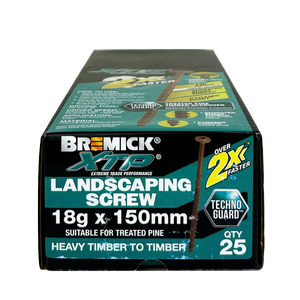 Bremick XTP 18g x 150mm T40 Technoguard Landscape Screw - 25 Pack