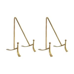 2pk Lvd Small Handcrafted Metal Brass Plate Stand Accessory 15x9x9cm