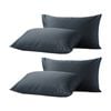 2x 2pc Renee Taylor 400tc Egyptian Cotton Standard Pillowcase Pair Steel Blue