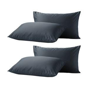 2x 2pc Renee Taylor 400tc Egyptian Cotton Standard Pillowcase Pair Steel Blue